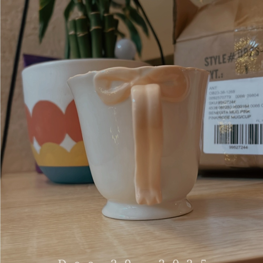 Anthropologie Benedita Bow Stoneware Mug